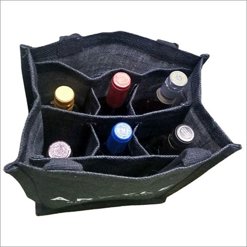 Jute 6 Bottle Wine Bag