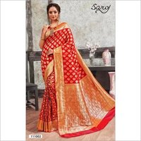 Banarasi Red Silk Butta  Saree