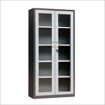 Polished Library Glass Door Cupboard