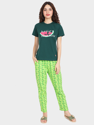 Evolove Womens Printed Pajama T Shirt Sets (EVO3)