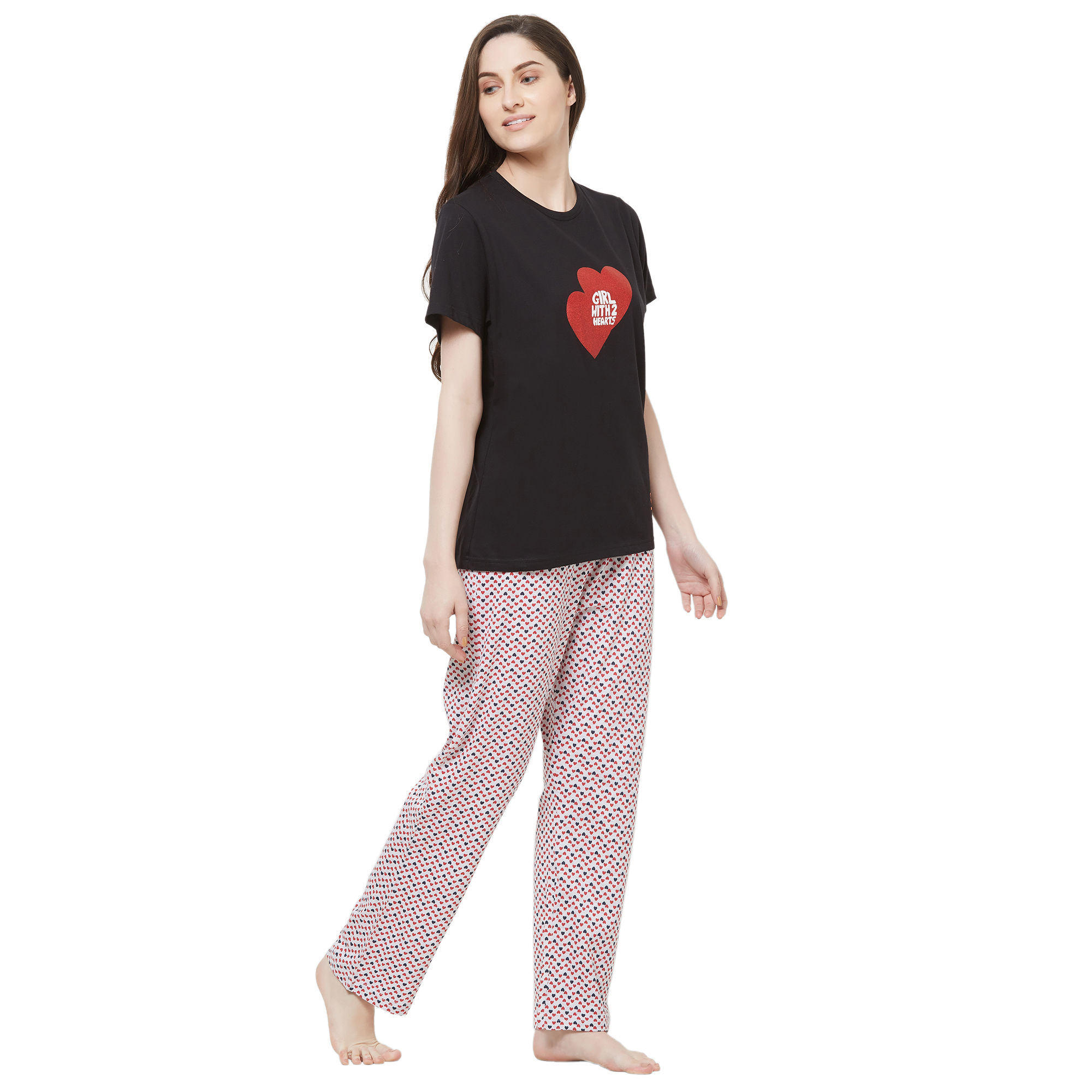 Evolove Womens Printed Pajama T Shirt Sets