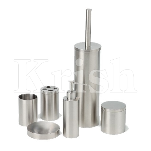 Premium Bathroom Set - 6 Pcs - Color: Silver