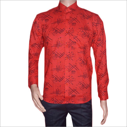 Available In Different Color Mens Printed Long Sleeve Shirt