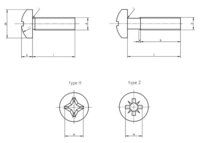 DIN 7985 Cross recessed raised cheese head screw