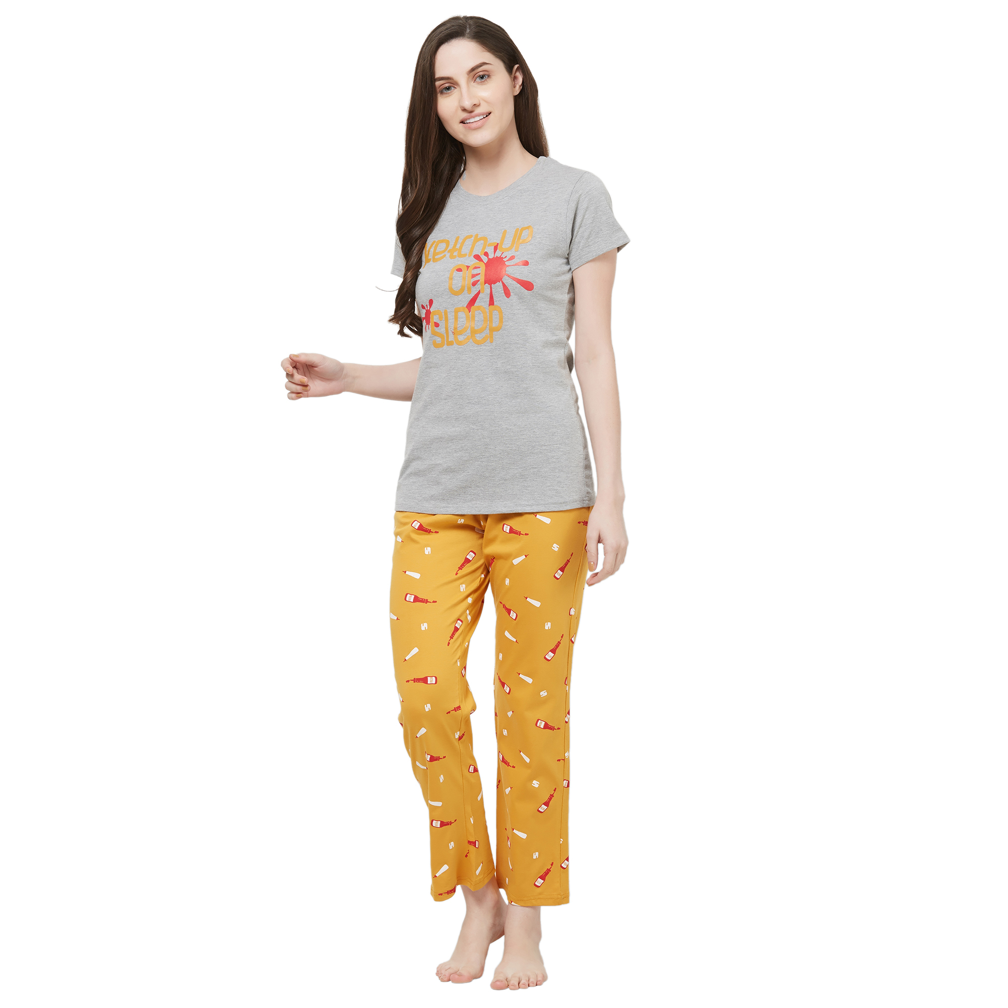 Evolove Womens Printed Pajama T Shirt Sets (EVO26)