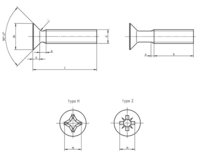 DIN 965 Cross recessed countersunk flat head screws