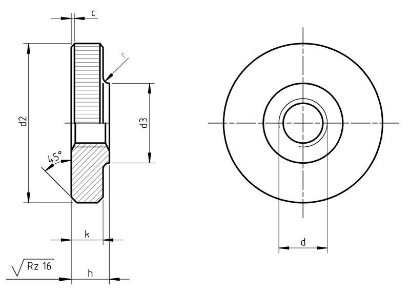 DIN 467 Knurled nuts low type