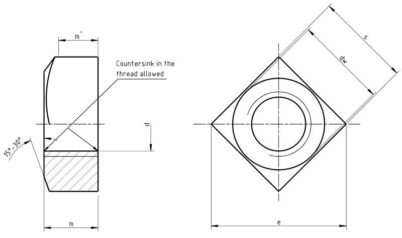 DIN557 Square Nut