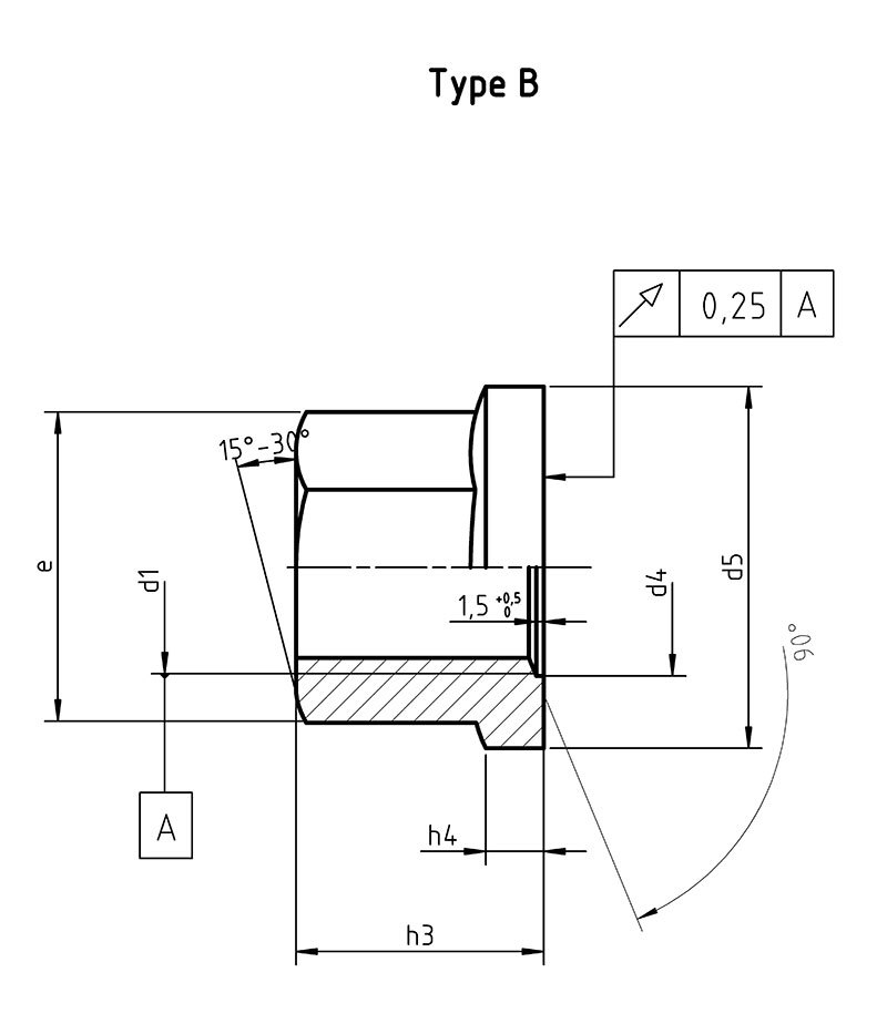 DIN 74361b Flat collar nut form B