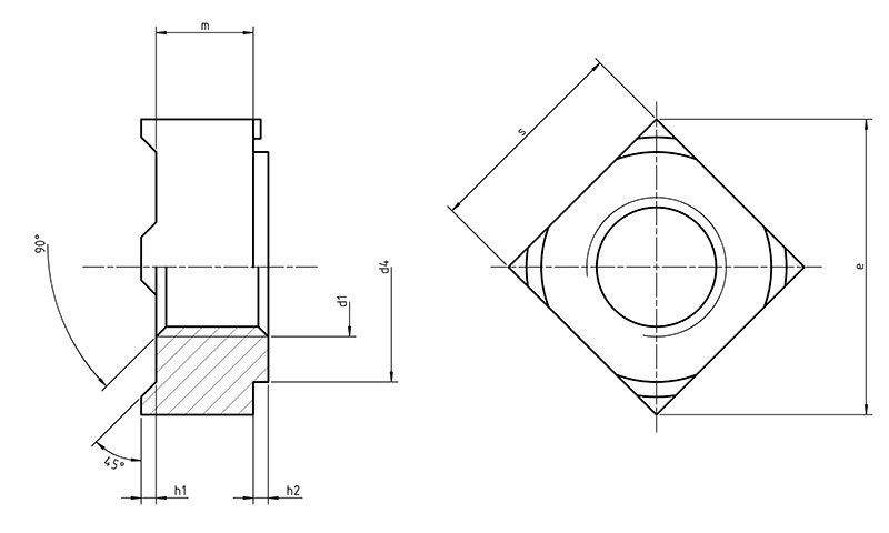 DIN 928 Square Weld Nut