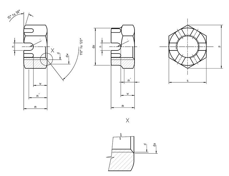 DIN 937 Castle nuts low form