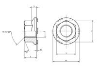 DIN 977 Hexagon weld nut with flange