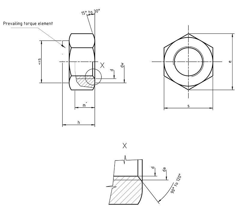 DIN 980 Hexagon nut with clamping part