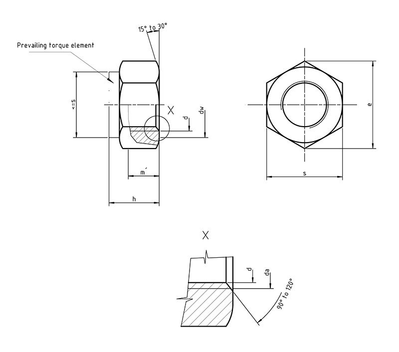 DIN 982 Prevailing torque nut