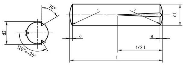 DIN 1472  Parallel Grooved Pin