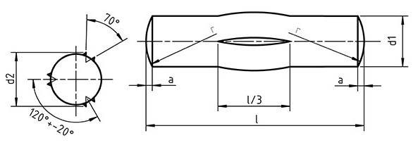 DIN 1475 Grooved Pin Third Length Centre grooved