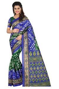 new bhagalpuri bandhanii silk saree with attechd blouse