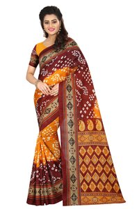 new bhagalpuri bandhanii silk saree with attechd blouse