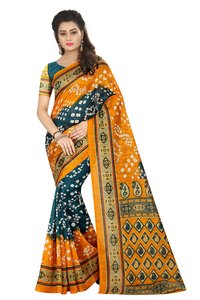 new bhagalpuri bandhanii silk saree with attechd blouse