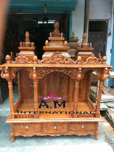 Handmade Teak Wood Pooja Mandir