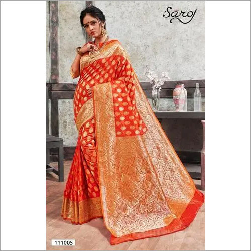 Bold designer Banarasi silk saree