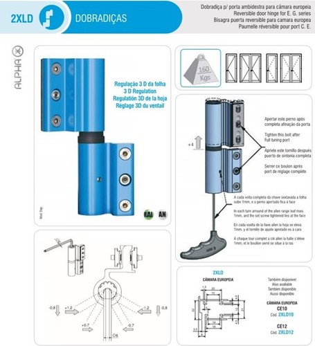 Reversible door Hinges for E. G. Series