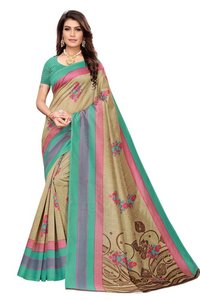 Kalamkari Mysore Silk Saree - Printed Multicolor Design | Bollywood Style, Perfect For All Seasons