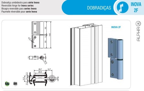 Reversible Hinges for Inova Series