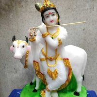KRISHNA WITH COW STATUES