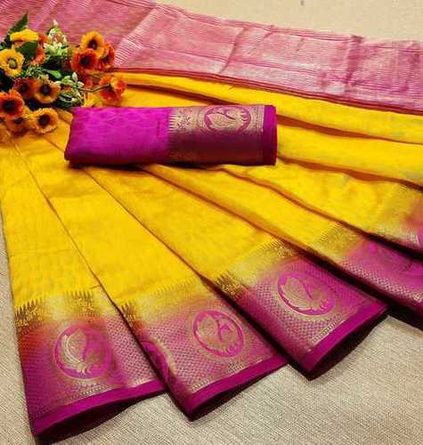 Niraa-36 Pure kanjivaram silk saree purple and pink with allover vaira –  Cherrypick