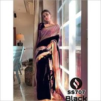 Georgette Saree - 5.5 Meters with Heavy Banglory Silk Blouse | Alluring Sequence Work, Suitable for Party and Regular Wear