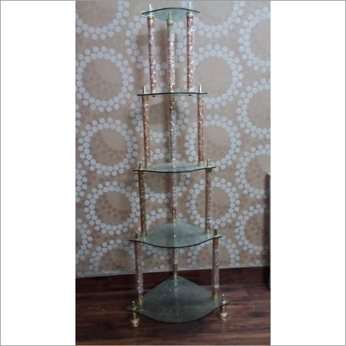 5 Steps Glass Corner Stand