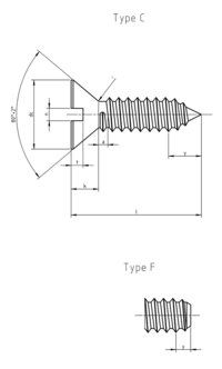 DIN 7972 Slotted countersunk head tapping screw