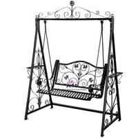 Wrought Iron Swing - Eco-friendly & Durable Iron Design , Foldable Home Furniture For Enhanced Country Aesthetic