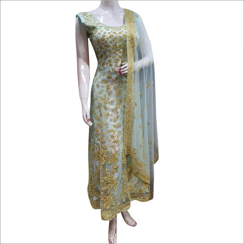 Cool Dry Ladies Party Wear Floor Length Suit