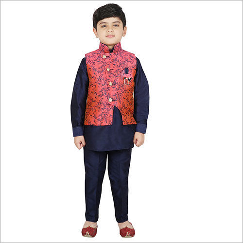 Boys Kurta Set With Jacket