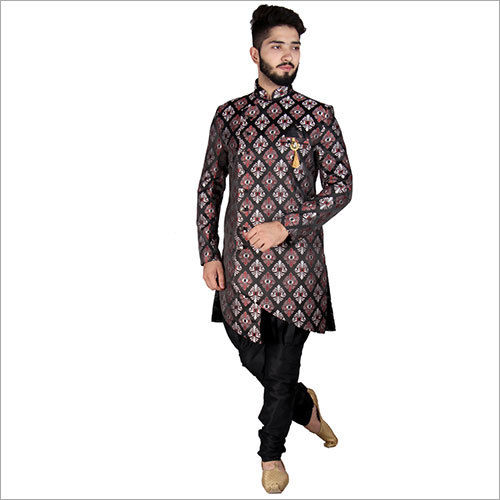 Washable Men Printed Indo Western Suit