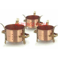 Copper Sigri With Brass Stand