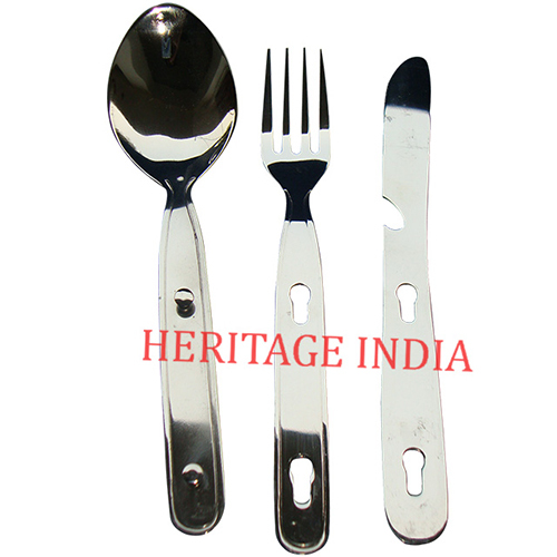 Ss Stainless Steel Camping Cutlery