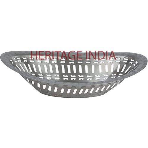 Stainless Steel Oval Bread Basket By HERITAGE INDIA
