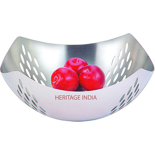 Stainless Steel Fruit Basket By HERITAGE INDIA