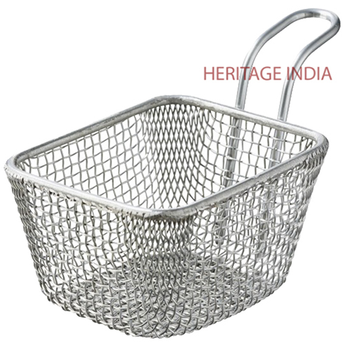 Polished Mini Stainless Steel Serving Basket