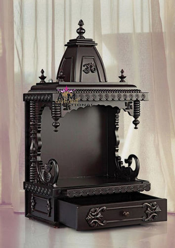 Handmade Mett Black Wooden Temple