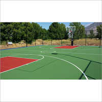 Basketball Court - Wood Flooring, Customizable Dimensions, Green Acrylic Surface, Professional Installation, 1-year Warranty, Easy Maintenance