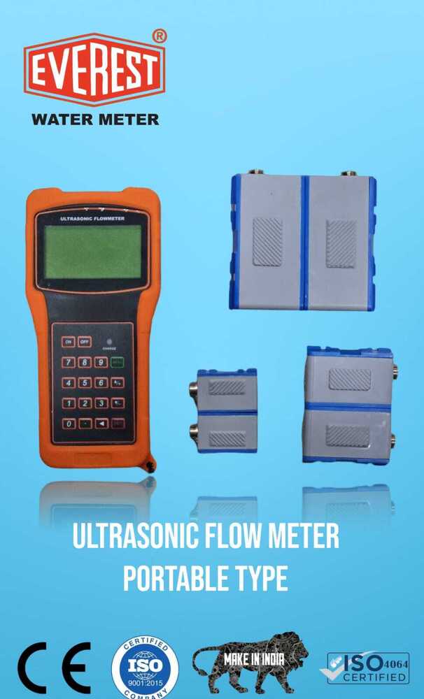 Clamp on Ultrasonic Portable Flow Meter ( Hand Held Battery Operated)