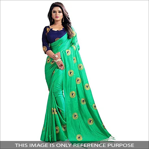 Available In Different Color Embroidered Silk Saree