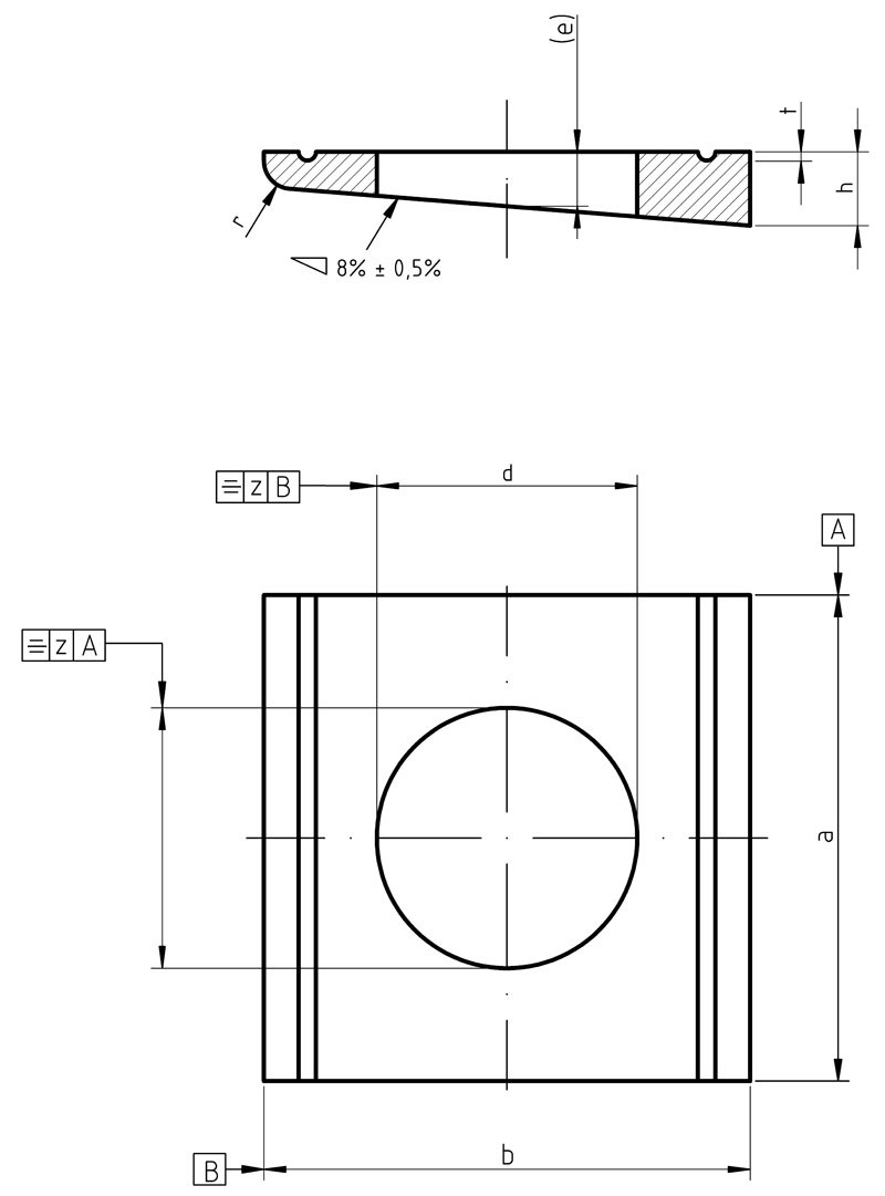 DIN 434 Square taper washers for U sections