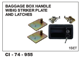 Baggage Box Handle w/ Big Striker Plate and Latches Universal