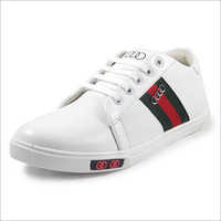 Mens Leather White Sneaker Shoes