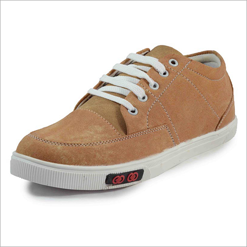 Brown-White Mens Lace Up Casual Shoes